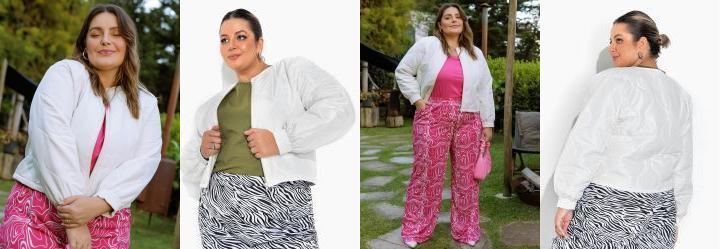 Jaqueta Matelassada Off White Cropped Plus Size