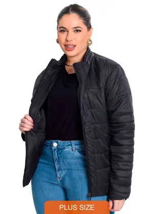 Secret Glam - Jaqueta Microfibra Preto - SECRET GLAM