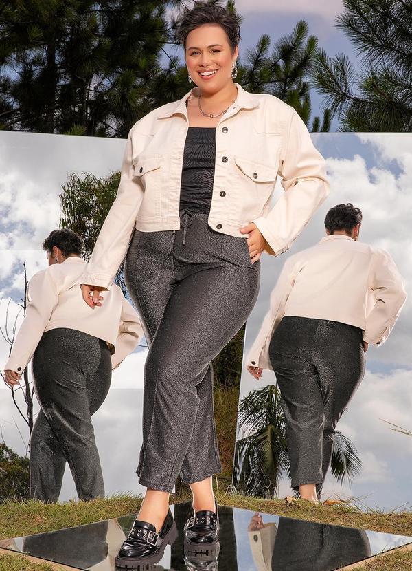 Marguerite - Jaqueta Off White em  Sarja Sustentável 12