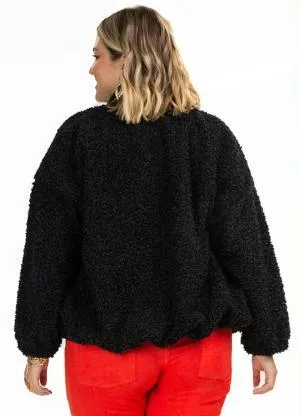 Secret Glam - Jaqueta Pelo Alpaca Preto - SECRET GLAM