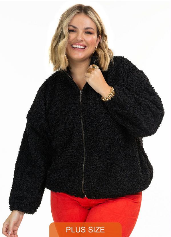 Secret Glam - Jaqueta Pelo Alpaca Preto