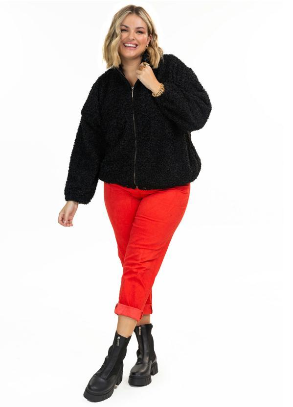 Secret Glam - Jaqueta Pelo Alpaca Preto 3