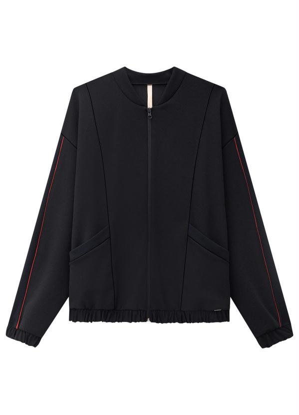 Lunender Mais Mulher - Jaqueta Plus Size em Malha com Bolsos Preto 4