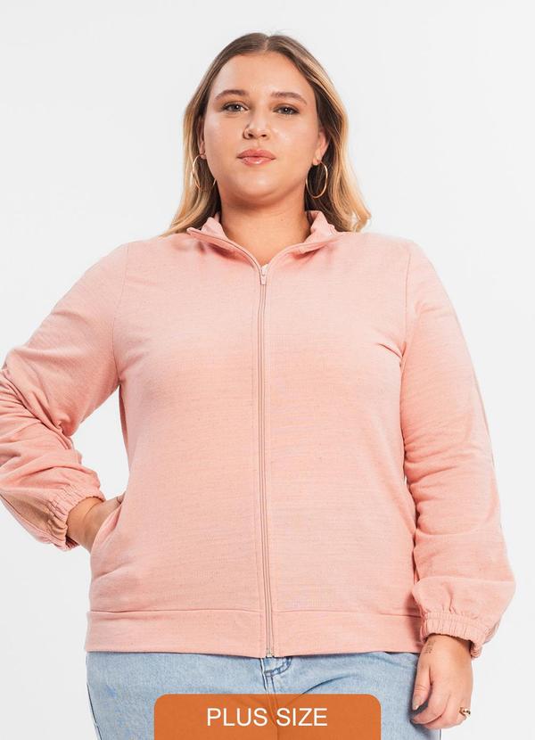 Secret Glam - Jaqueta Plus Size Feminina Moletinho Rosa