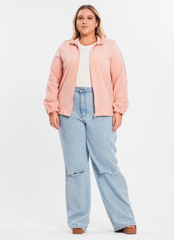 Secret Glam - Jaqueta Plus Size Feminina Moletinho Rosa 3