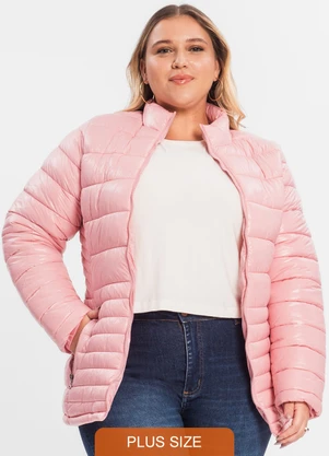 Secret Glam - Jaqueta Plus Size Microfibra Rosa - SECRET GLAM