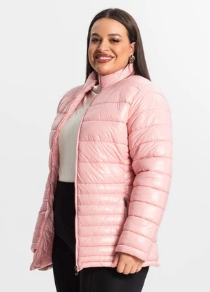 Secret Glam - Jaqueta Plus Size Microfibra Rosa - SECRET GLAM