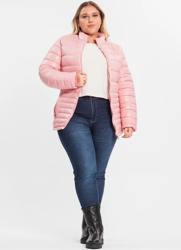 Secret Glam - Jaqueta Plus Size Microfibra Rosa 3