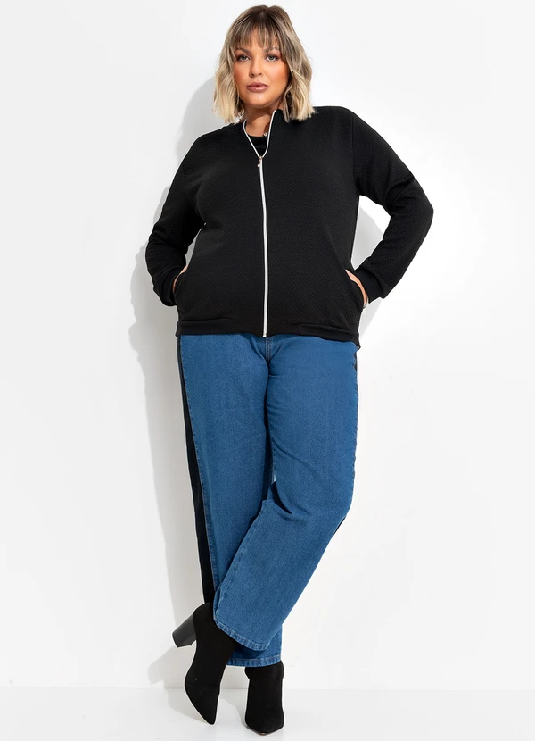 Marguerite - Jaqueta Preta em Malha Colméia 3