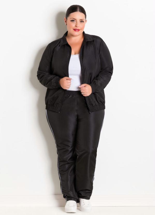 Marguerite - Jaqueta Preta em Tactel Plus Size Marguerite 3