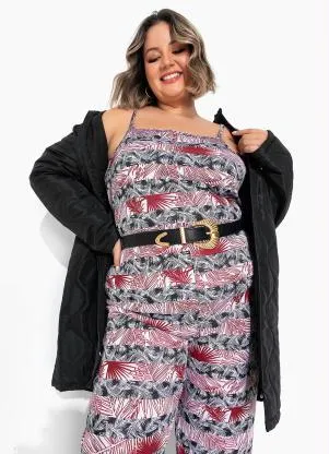 Marguerite - Jaqueta Puffa Alongada Plus Size Preta - MARGUERITE