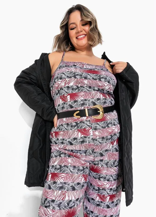 Marguerite - Jaqueta Puffa Alongada Plus Size Preta 3