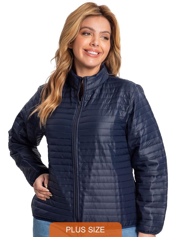 Secret Glam - Jaqueta Puffer Plus Size Azul