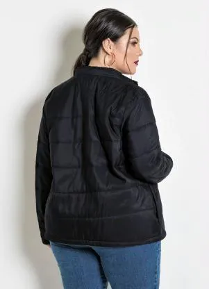 Marguerite - Jaqueta Puffer Plus Size Preta - MARGUERITE