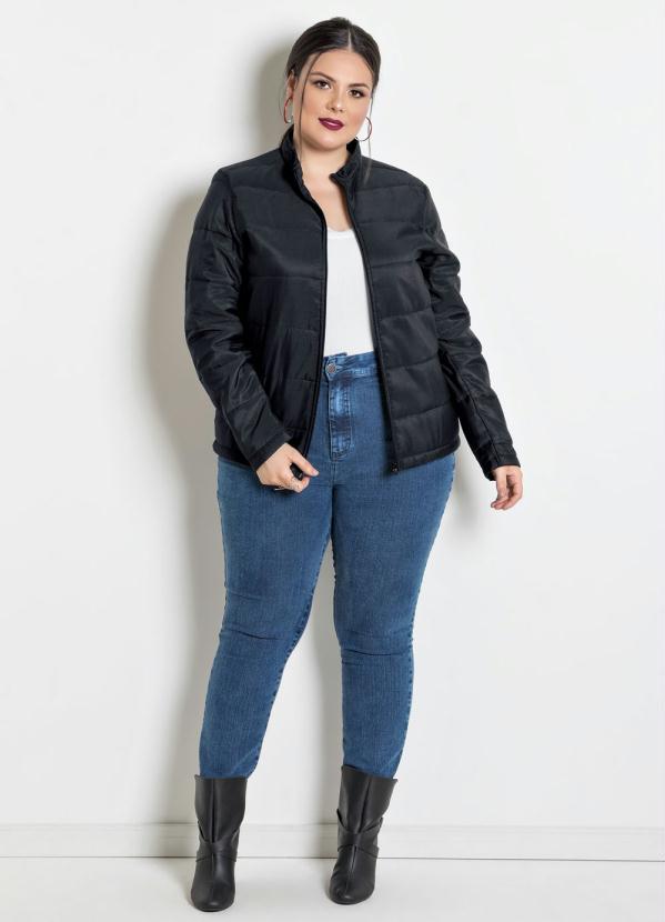 Marguerite - Jaqueta Puffer Plus Size Preta 3