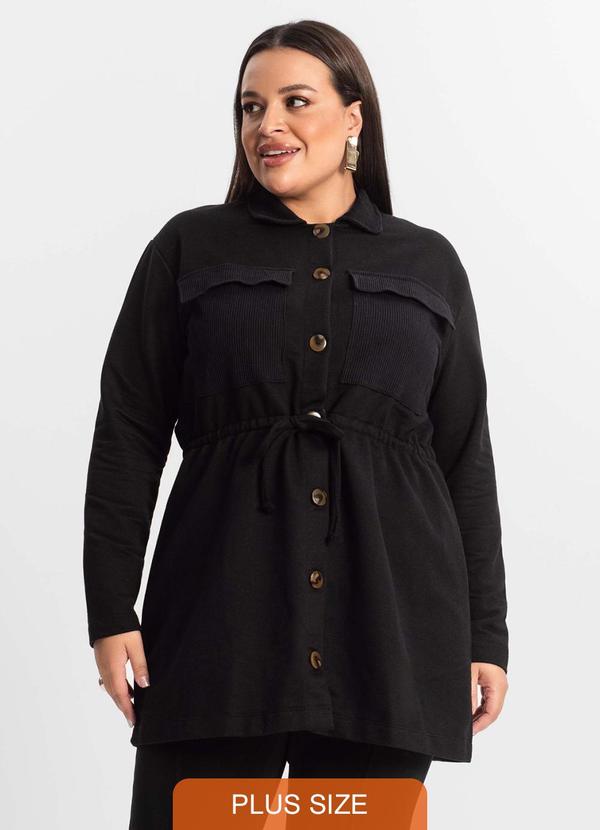 Secret Glam - Parka Feminina Plus Size Preto