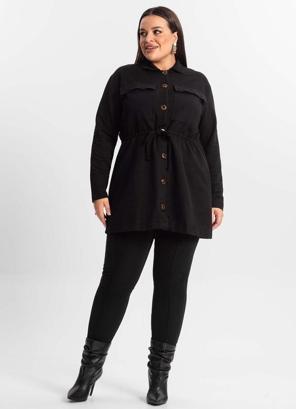 Secret Glam - Parka Feminina Plus Size Preto 3