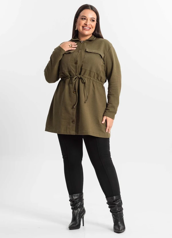 Secret Glam - Parka Feminina Plus Size Verde 3