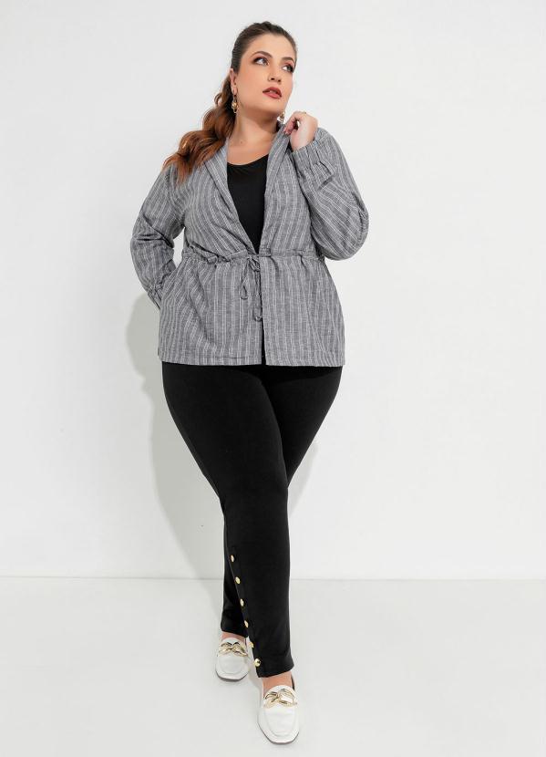 Outlet - Parka Plus Size Listrada com Amarração 3