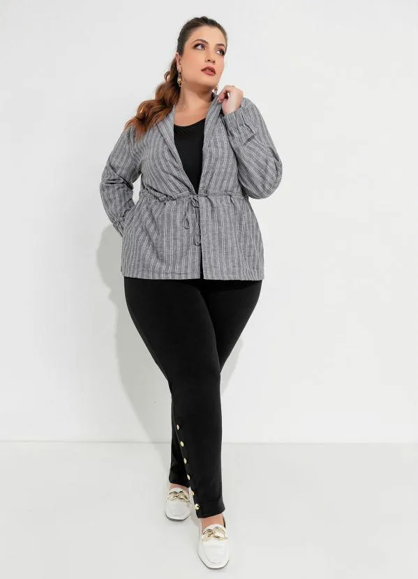 Queima Estoque - Parka Plus Size Listrada com Amarração 3
