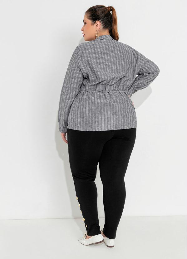 Outlet - Parka Plus Size Listrada com Amarração 2