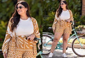 Casaco Folhagem Bege em Malha de Viscose