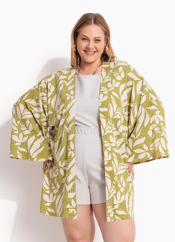 Marguerite - Casaco Folhagem Verde em Malha de Viscose