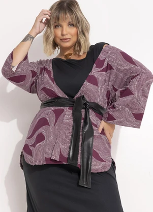 Marguerite - Kimono Pontilhado em Malha de Viscose - MARGUERITE