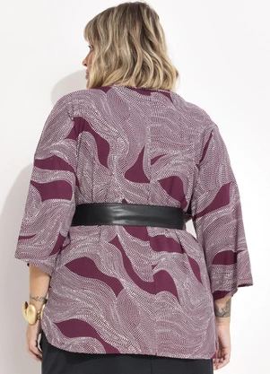 Marguerite - Kimono Pontilhado em Malha de Viscose - MARGUERITE