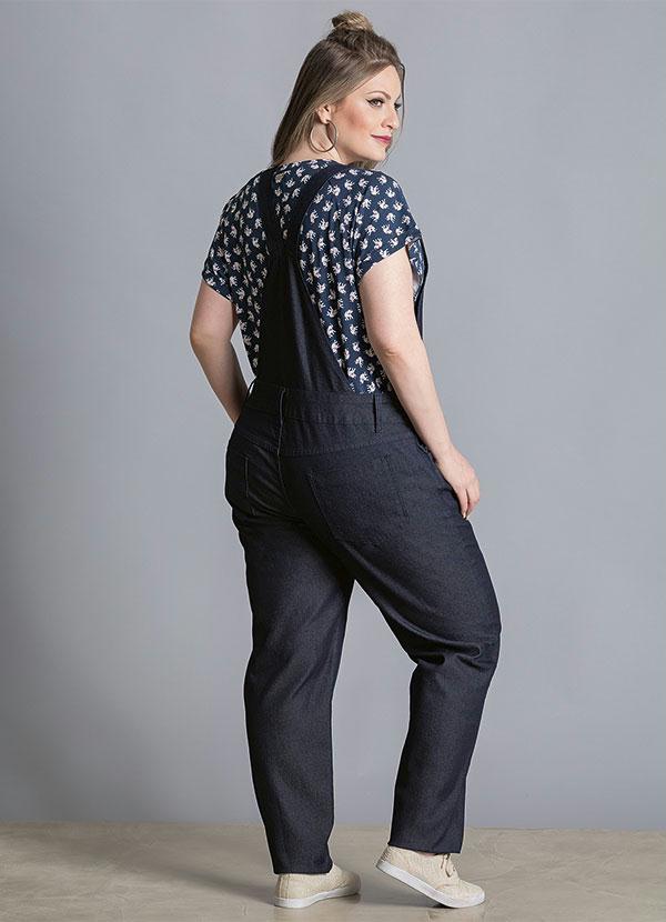 Quintess - Jardineira Jeans Escuro com Bolsos 5