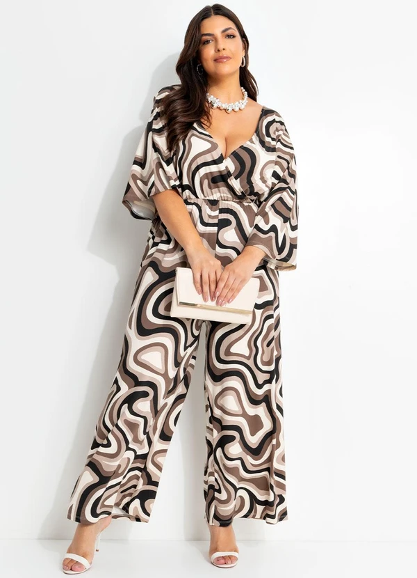 Marguerite - Macacão Abstrato Orgânico em Malha de Viscose 3