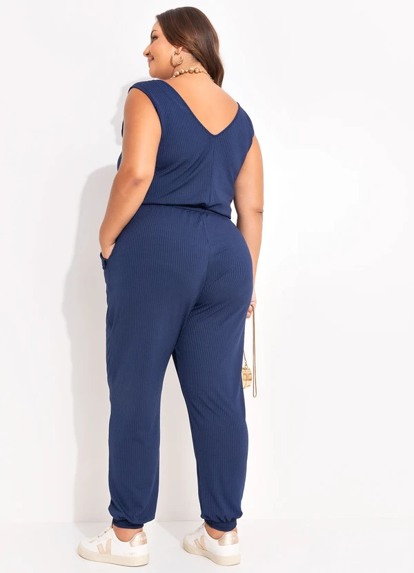 Marguerite - Macacão Azul Marinho em Canelado 5