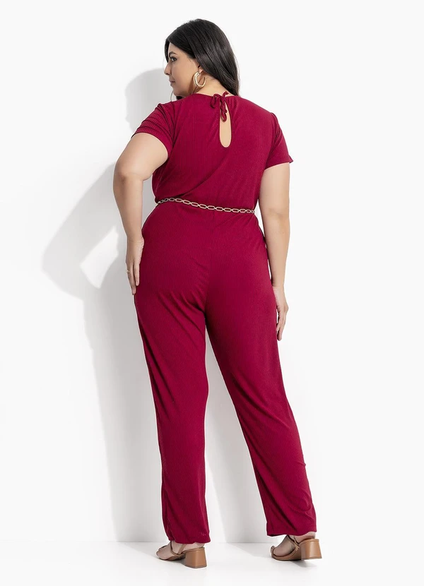 Marguerite - Macacão Bordô em Canelado 5