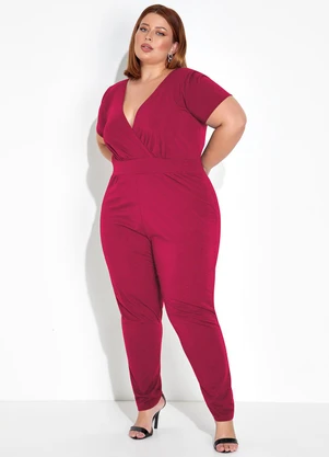 Marguerite - Macacão Bordô em Meia Malha - MARGUERITE