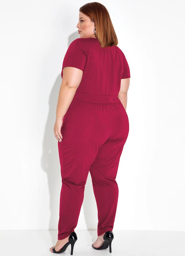 Marguerite - Macacão Bordô em Meia Malha 2