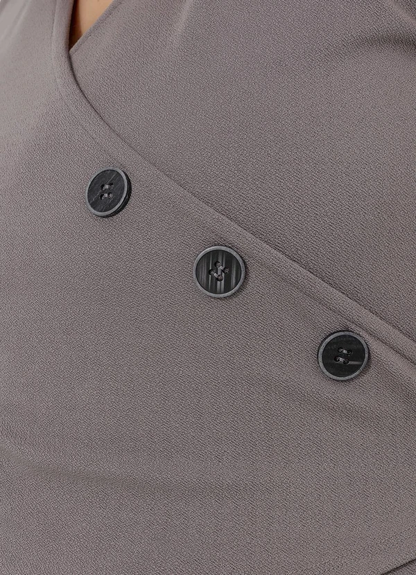 Marguerite - Macacão Cinza Escuro em Malha Crepe 1