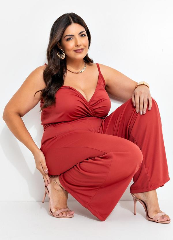 Marguerite - Macacão com Amarração Terracota Plus Size 4