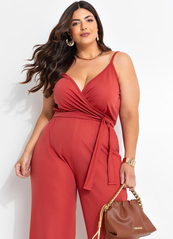Marguerite - Macacão com Amarração Terracota Plus Size 5