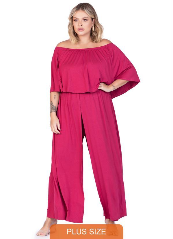 Miss Masy Plus - Macacão Feminino Plus Size Olivia Bordo 2