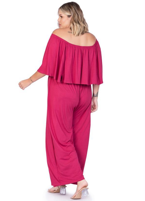 Miss Masy Plus - Macacão Feminino Plus Size Olivia Bordo 1