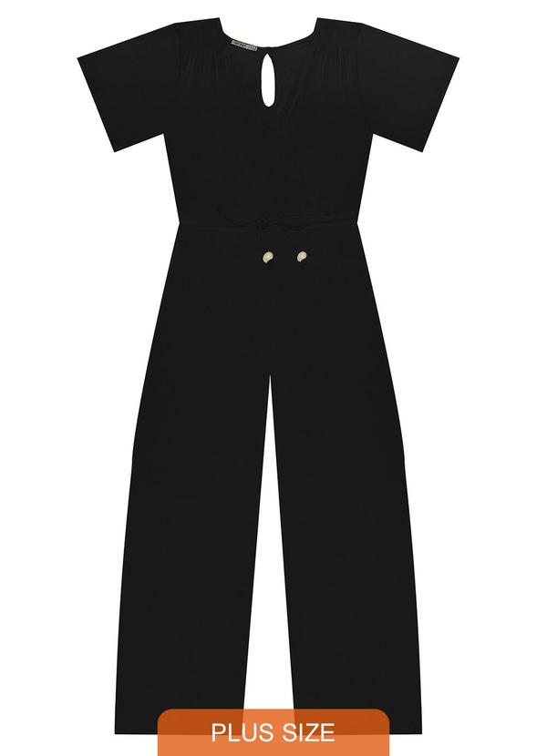 Secret Glam - Macacão Feminino Plus Size Preto