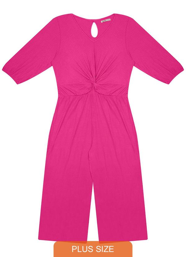 Secret Glam - Macacão Feminino Plus Size Rosa