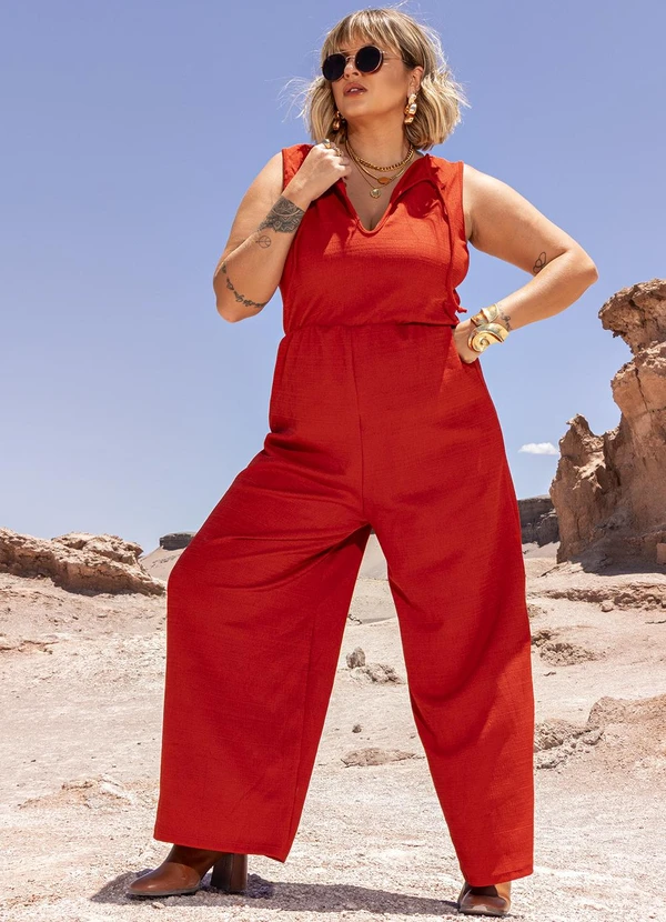 Marguerite - Macacão Ferrugem em Malha Jacquard 12