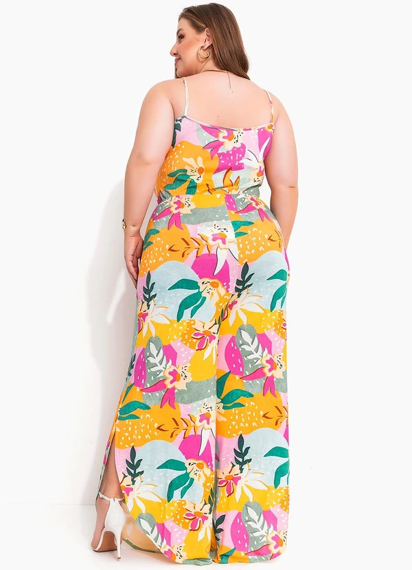 Marguerite - Macacão Floral Colorido em Malha de Viscose 4