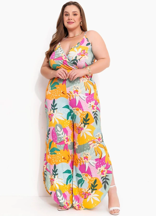 Marguerite - Macacão Floral Colorido em Malha de Viscose 3