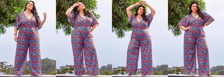 Macac�o Floral Colorido em Malha