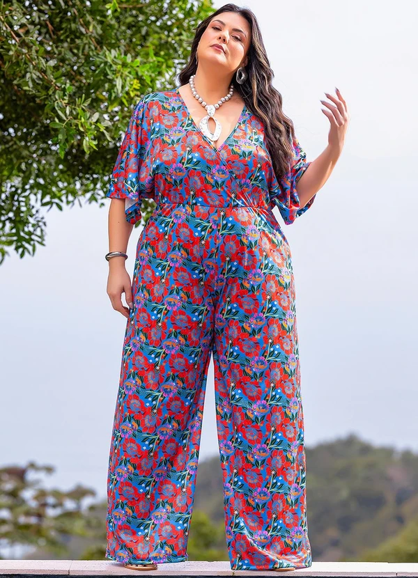 Marguerite - Macacão Floral Colorido em Malha