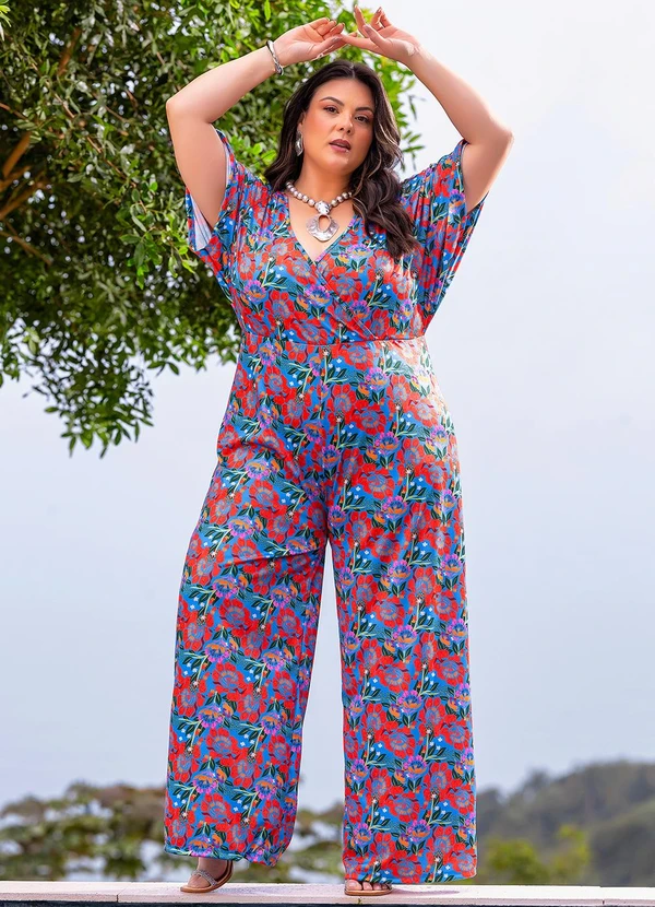 Marguerite - Macacão Floral Colorido em Malha 3