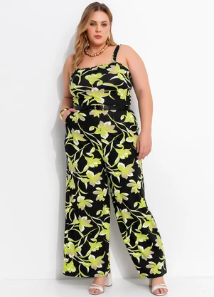 Marguerite - Macacão Floral Lima em Malha de Viscose - MARGUERITE