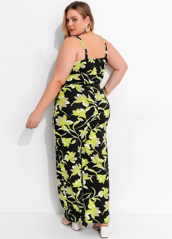 Marguerite - Macacão Floral Lima em Malha de Viscose 5